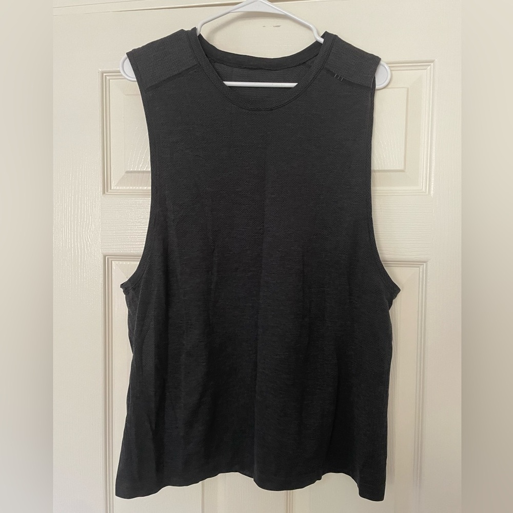 Lululemon Mens Metal Vent Tech Sleeveless Tank Top Large Charcoal Gray Black